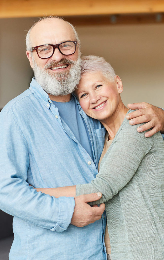 portrait of smiling senior couple life insurance long beach ca