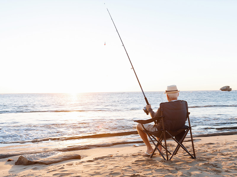 senior man fishing simple retirement plan three core principles long beach ca